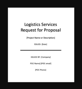 3PL Logistics RFP Template