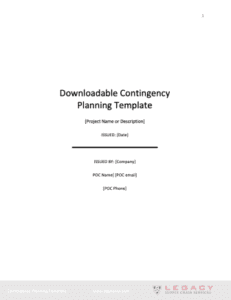 Warehouse Contingency Plan Template