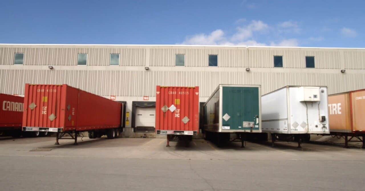 Freight Trucks at Warehouse