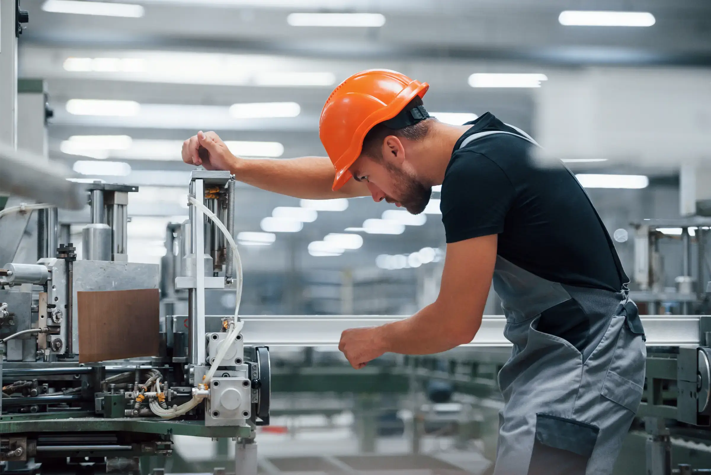 Legacy employee working on industrial manufacturing logistics