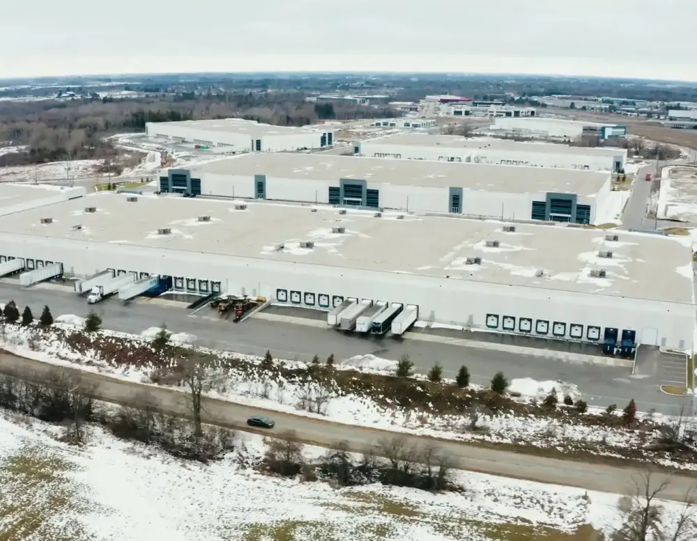 View of warehouse from above.